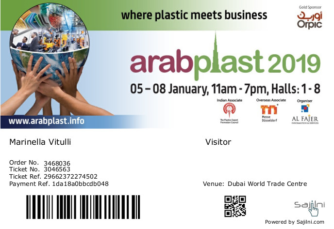 Partecipazione Fiera Internazionale “Arab Plast 2019”